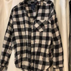 Black and white flannel top